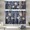 thumbnail image 1 of Rustic Kitchen Curtains and Valances Set - 3 Piece Kitchen Curtains 36 Inch Length Sets with Valance for Windows Butterfly Daisy American Country Farm, 1 of 4