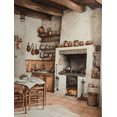 thumbnail image 1 of Rustic Kitchen Fireplace Canvas Print Wall Art Farmhouse Decor for Living Room Dining Room Country Home, 1 of 8