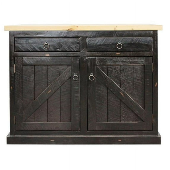 Rustic Kitchen Island with Pine Top, Rustic Driftwood