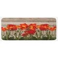 thumbnail image 1 of Rustic Kitchen Mat, Close Line of Poppy Petals Field Meadow Summer Holiday Sun Plant Floral Theme, Plush Decorative Kitchen Mat with Non Slip Backing, 47" X 19", Orange Brown, by Ambesonne, 1 of 1