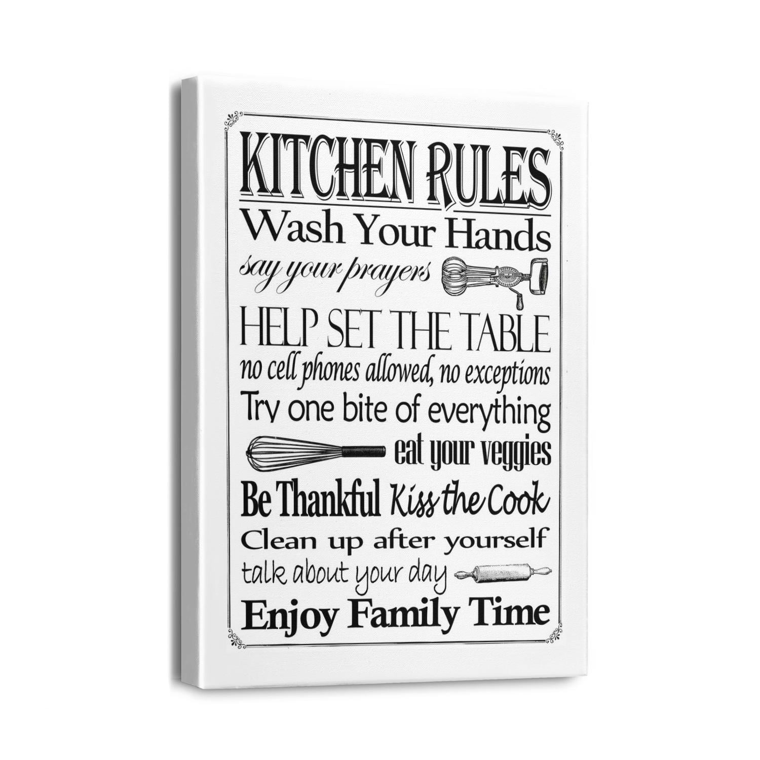 Rustic Kitchen Rules Sign - Hanging Wood Wall Art - Black Kitchen Decor - Ideal for Kitchen Wall and Counter Decorations - Walmart.com rustic-kitchen-rules-sign-hanging-wood-wall-art-black-kitchen-decor-ideal-for-kitchen-wall-and-counter-decorations-walmart-com
