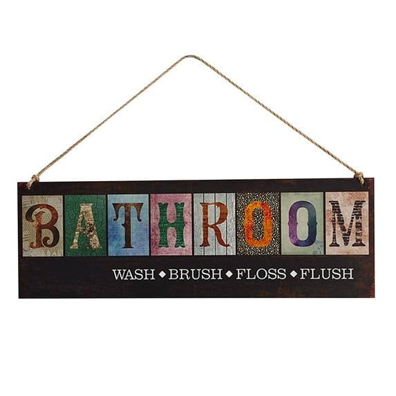 Rustic Kitchen Signs & Laundry Room Wall Decor, Personalized Wooden Plaques for Pantry, Coffee Bar, Bathroom, Vintage Farmhouse Style with Hanging Pendant