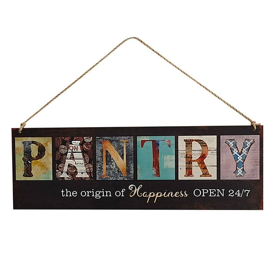 Rustic Kitchen Signs & Laundry Room Wall Decor, Personalized Wooden Plaques for Pantry, Coffee Bar, Bathroom, Vintage Farmhouse Style with Hanging Pendant