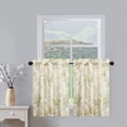 thumbnail image 1 of Rustic Kitchen Tier Curtains Green Floral Printed Linen Blended Half Window Curtain for Dining Room Rod Pocket Cafe Window Treatment Small Drapes, 2 Panels Set, 30 x 24 Inch, 1 of 6