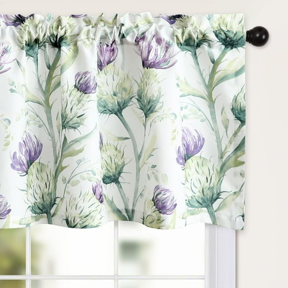 Rustic Kitchen Valances for Windows, Light Filtering Rod Pocket Valance Curtains Small Drapery for Cafe, Restaurant, Hotel, 52 x 18 Inches, 1 Panel
