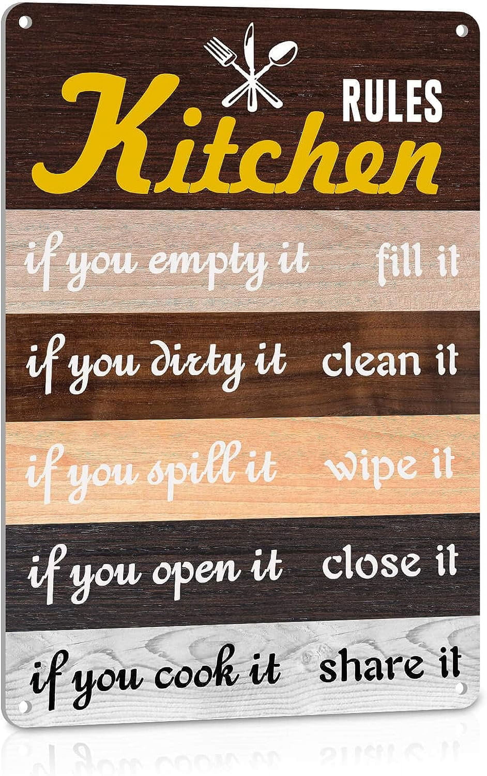 Rustic Kitchen Rules Sign Rustic Kitchen Wall Decor Old Country Metal Tin Sign 12x8 Inch Home ...