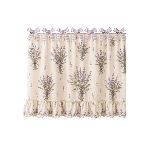 Rustic Lace Oven Cover and Decorative Stove Curtain with Trim, Kitchen Appliance Dust Guard Protector, Farmhouse Style Home Decor for Range and Microwave