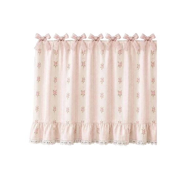Rustic Lace Oven Cover and Decorative Stove Curtain with Trim, Kitchen Appliance Dust Guard Protector, Farmhouse Style Home Decor for Range and Microwave