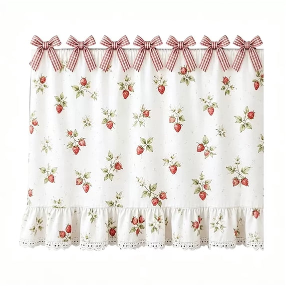 Rustic Lace Oven Cover and Decorative Stove Curtain with Trim, Kitchen Appliance Dust Guard Protector, Farmhouse Style Home Decor for Range and Microwave