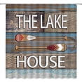 thumbnail image 1 of Rustic Lake Cabin Shower Curtain Relax Inspirational Quotes Motivation Words Vintage Wooden Board Barn Door Plank Farmhouse Country Lodge Camping Decor Fabric Bath Curtain with Hook, 1 of 3