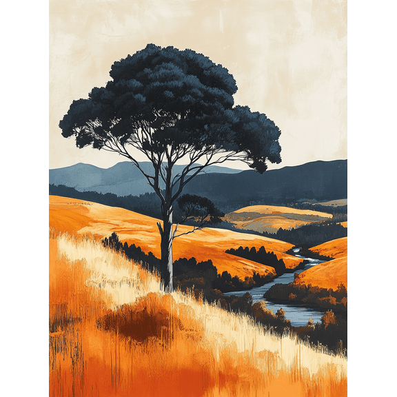 Rustic Landscape Tree Canvas Wall Art Perfect for Living Room Office Hallway and Dining Room Decoration.