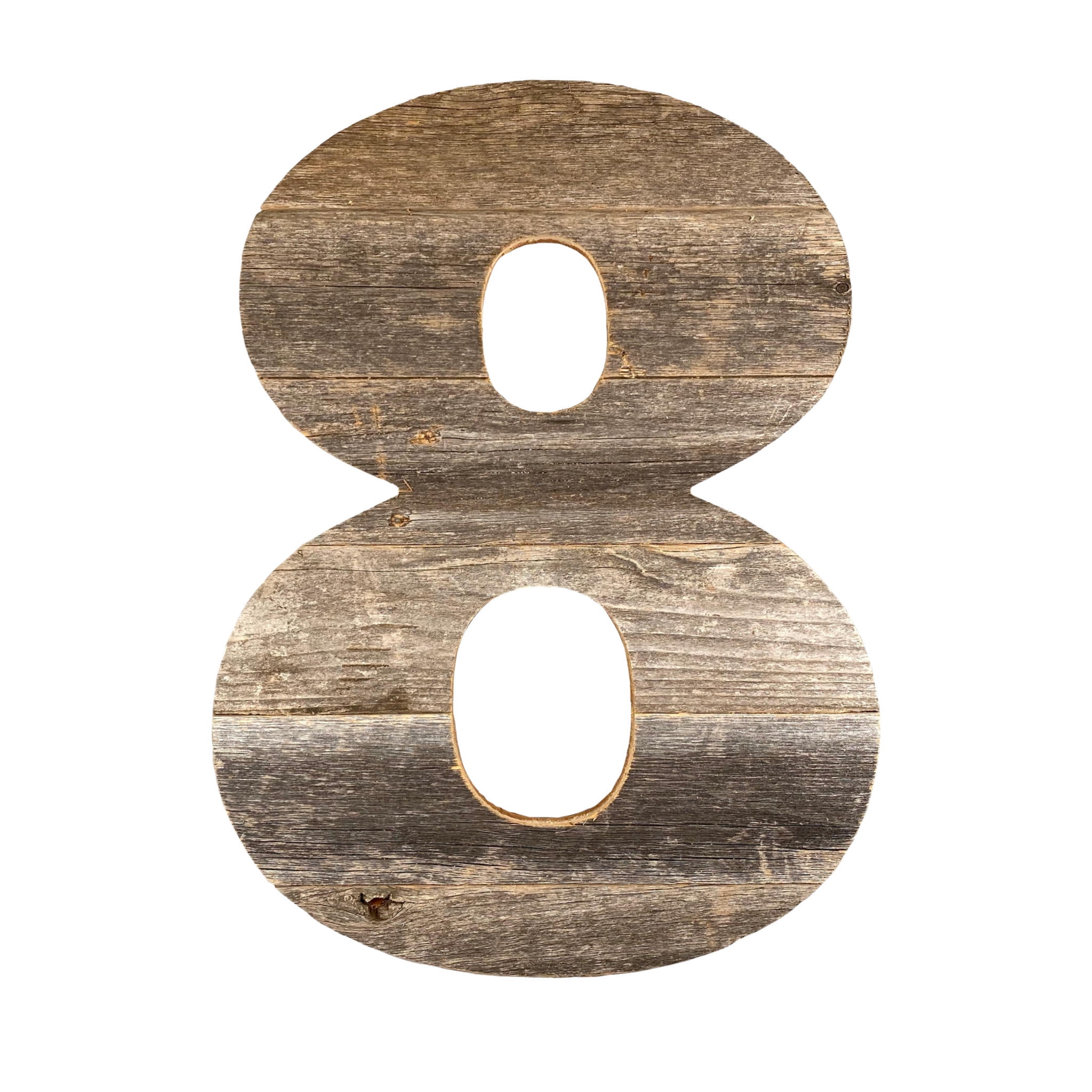Rustic Gray 16" Reclaimed Wood Decorative Monogram Number