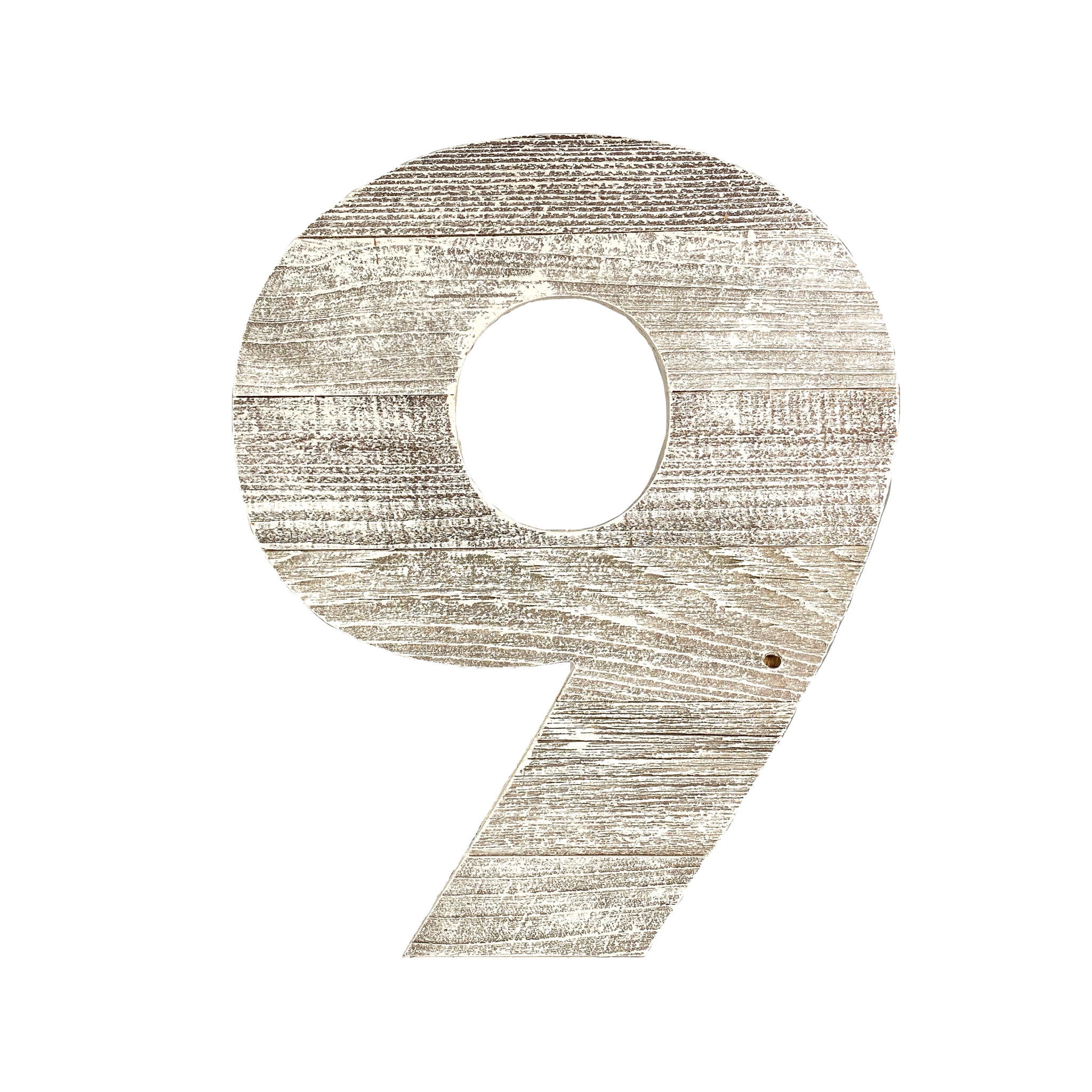 Rustic 16" White Wash Reclaimed Wood Decorative Number