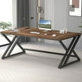 Rustic Large Computer Desk Industrial Extra Long Office Desk Wood Pc
