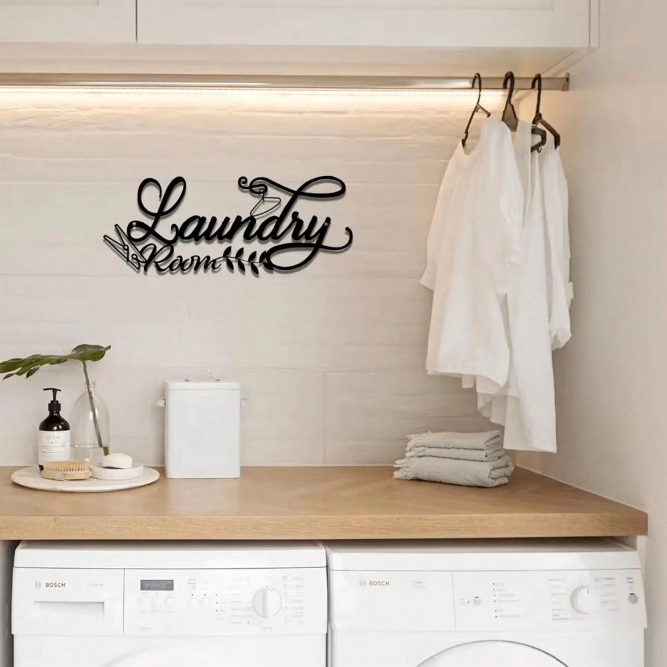 Rustic Laundry Room Décor Vintage Metal Wall Sign Dual-Function Laundry ...