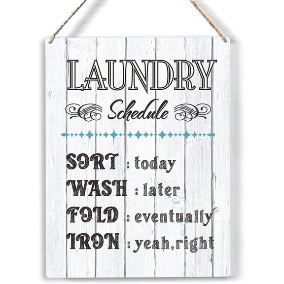 Rustic Laundry Schedule Wood Sign the Laundry Rules Wooden Signs Rustic Hanging Plaque Home Wall Art 8x10, Perfect Sign Wall Decor for Bathroom Laundry Room