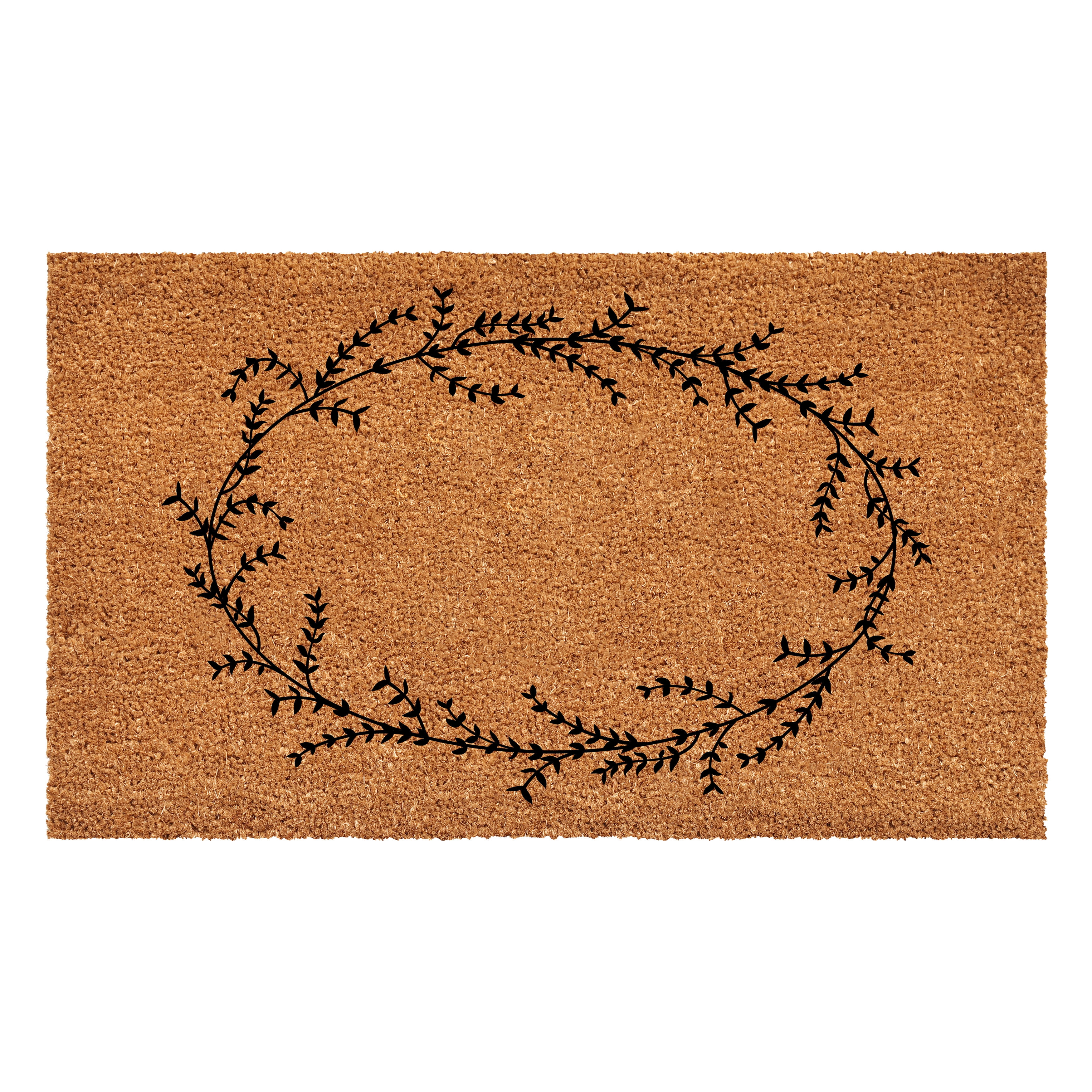 Rustic Leaf Vine Monogrammed Doormat, 17" x 29" (Letter NP)