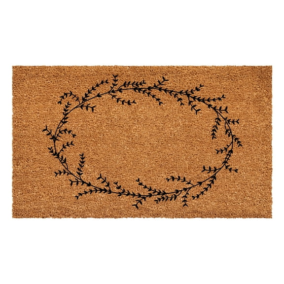 Rustic Leaf Vine Monogrammed Doormat, 17" x 29" (Letter NP)