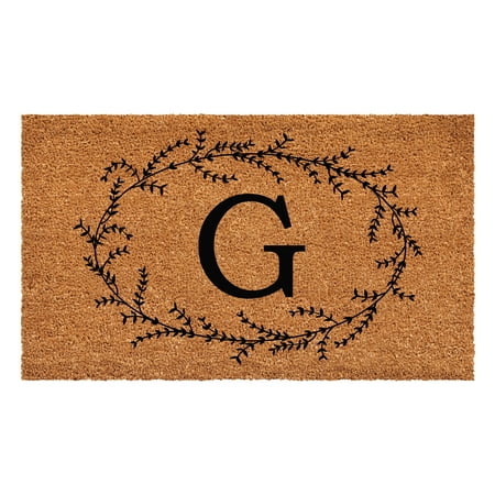 Rustic Leaf Vine Monogrammed Doormat, 24" x 36" (Letter G)