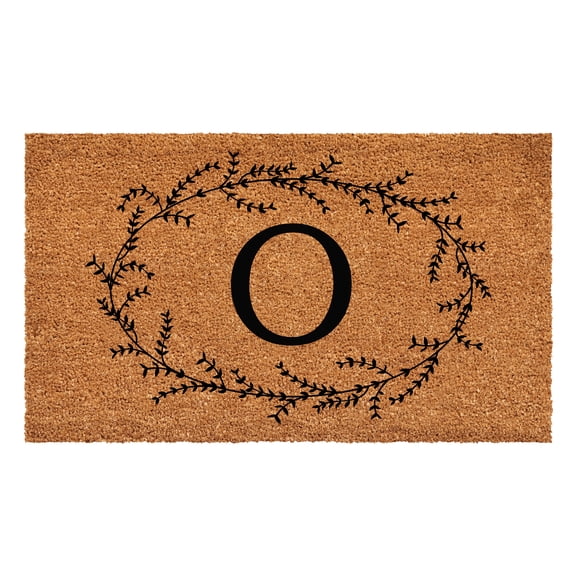 Rustic Leaf Vine Monogrammed Doormat, 24" x 36" (Letter O)
