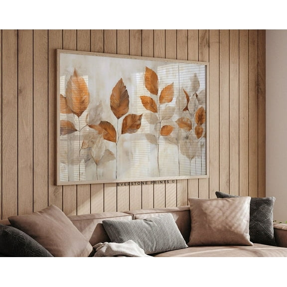 Rustic Leaves Fall Painting, Still Life Painting, Vintage Autumn Wall Print, Autumn Decor Thanksgiving, Nature Art Wall Art, Modern Wall Decor, 8x12 UNFRAMED