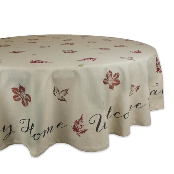 Rustic Leaves Print Tablecloth 70 Round