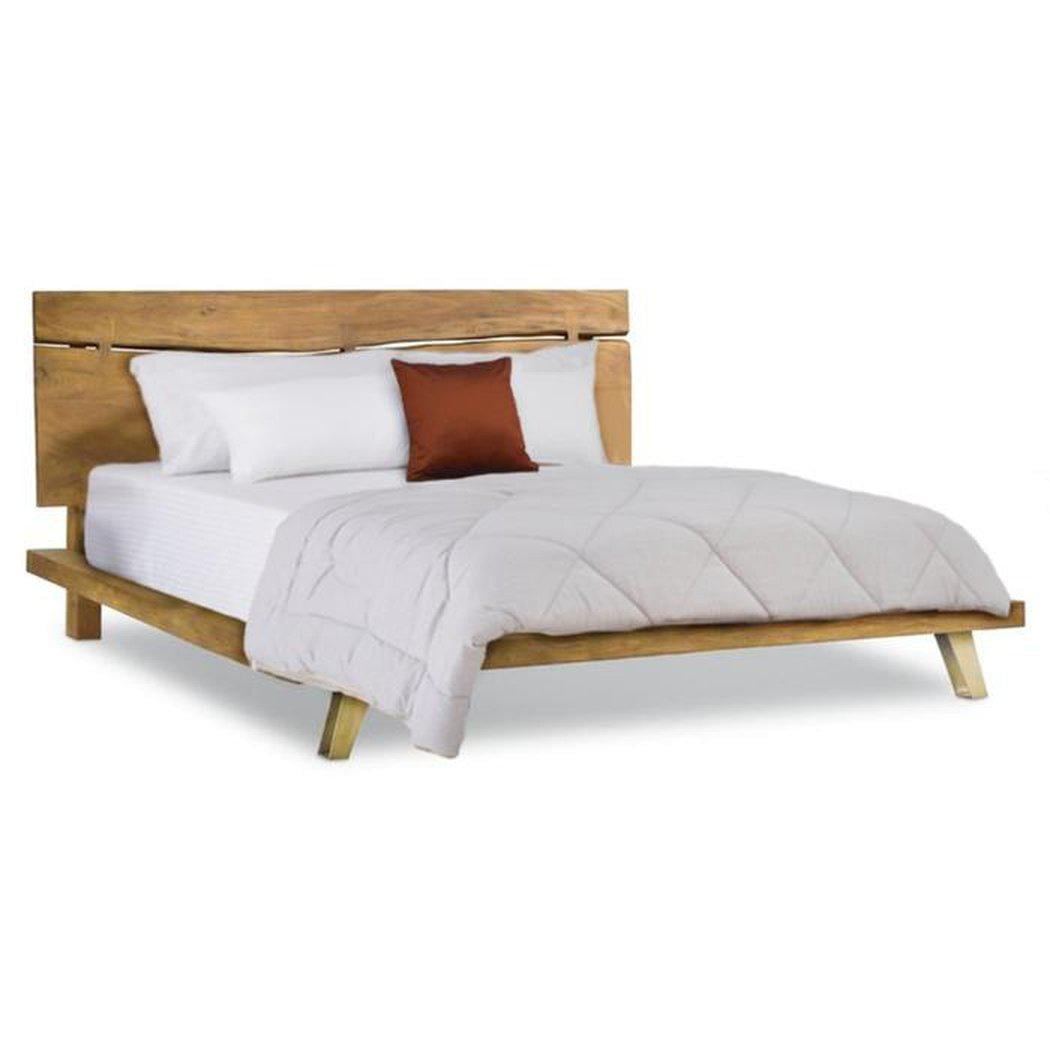 Rustic Live Edge Butterfly Joint Platform King Bed Frame