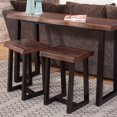 thumbnail image 1 of Rustic Live Edge Counter Set - 3 Piece Brown Wood Dining Set for Kitchen or Dining Room, 1 of 6