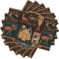 thumbnail image 1 of Rustic Lodge Bear Moose Deer Placemats Set of 6, Vintage Cabin Pine Cone Place Mats, Heat Resistant Non Slip Cotton Linen Dining Table Mats for Home Party Kitchen 12X18inch, 1 of 6