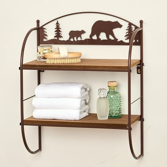 Rustic Lodge Bear Wall Shelf Rack