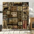 thumbnail image 1 of Rustic Lodge Shower Curtain, Cabin Retro Bear Moose Lodge Vintage Farmhouse Shower Curtain Sets, Wild Duck Leaves Mountain Hill Retro Decor Barhroom Curtain with Hooks, 72X72in, 1 of 5