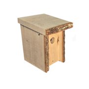 Rustic Lodge Style Birdhouse with Bark Edges, Small Size