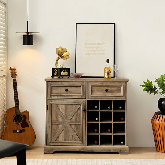 Rustic Look - 12 Wine Racks Storage - Bar or Dining Area - Organized and Elegant Storage Solution