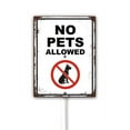 thumbnail image 1 of Rustic Look Style No Dogs Sign for Yard With Stake No Pets Allowed Sign 7X8.8Inch Rustproof Metal Yard Sign & Stake Kit Decorations Home Outdoor Lawn Decor, 1 of 4