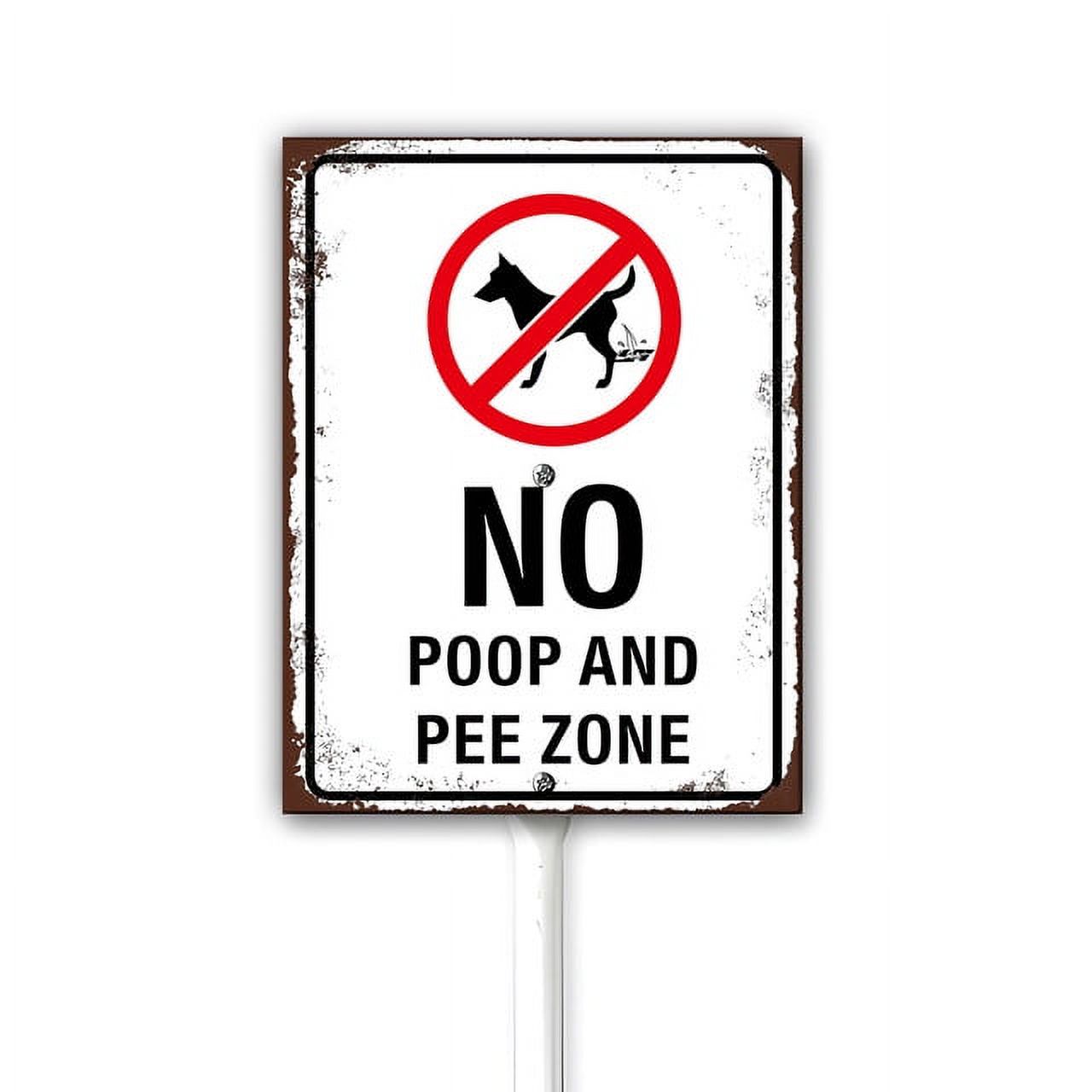 D4DREAM Hundeschild „No Poop & Pee Zone“ – Doppelseitig & Wasserdicht | 30,5x20,3 Cm | Mit Erdspieß Für Garten & Rasen