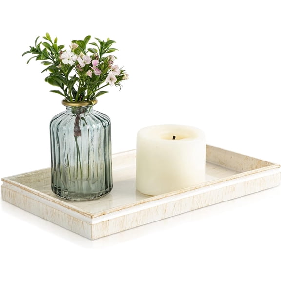 Rustic Luxe Decorative Coffee Table Tray - Decor Tray for Home Decor Works as a Perfume and Bathroom Counter Organizer, Ottoman Tray, or Table Centerpieces for Dining Room 10"Lx6"Wx1"H
