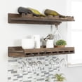 thumbnail image 1 of Rustic Luxe Tiered Wall Mounted Wine Rack and Stemware Holder Set, 1 of 3