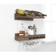thumbnail image 1 of Rustic Luxe Tiered Wall Mounted Wine Rack and Stemware Holder Set, 1 of 3