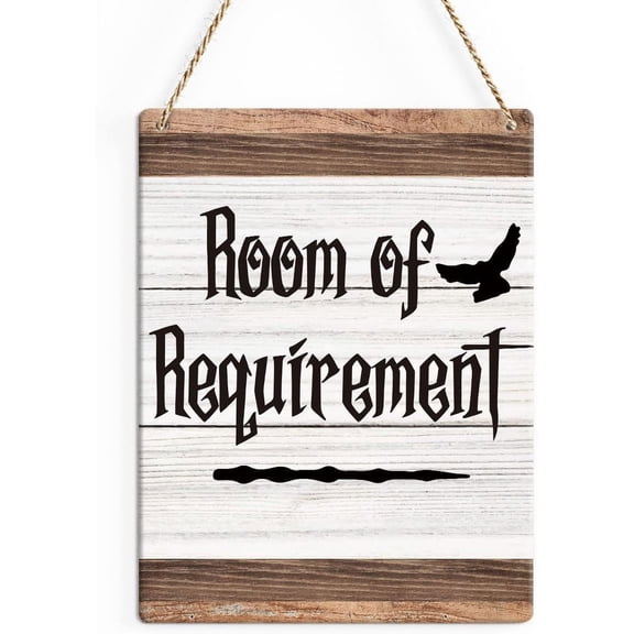 Rustic Magic Wood Decor Sign, Room of Requirement Printed Wood Sign Wall Art, Hanging Door Sign, Decorative Wood Sign Home Decor 8x10