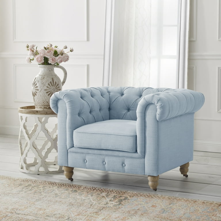 Rustic Manor Audriana Arm Accent Chair Linen Tufted Club Chair