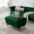 thumbnail image 1 of Rustic Manor Audriana Hunter Green Velvet Chesterfield Cocktail Ottoman 36L x 25W x 20H, 1 of 11