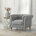 thumbnail image 1 of Rustic Manor Audriana Linen Club Chair, Light Gray, 1 of 8