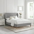 thumbnail image 1 of Rustic Manor Bree Tufted Linen King Size Full Bed Frame, No Box Spring Needed, Grey / Silver, 1 of 10