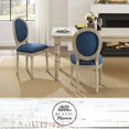 thumbnail image 1 of Rustic Manor Christianna Linen Upholstered Dining Chair, Navy, 1 of 8