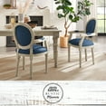 thumbnail image 1 of Rustic Manor Christianna Linen Upholstered Dining Chair, Navy, 1 of 8
