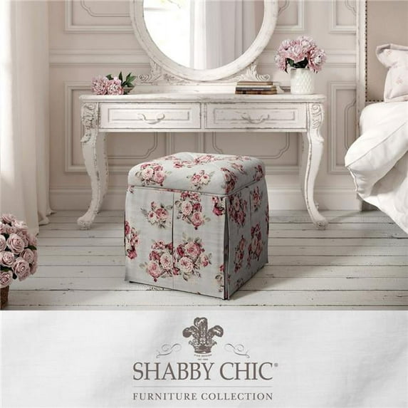 Arantza Linen Storage Ottoman, Manor Floral