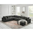 thumbnail image 1 of Rustic Manor Saniyah Charcoal Linen Modular U-Sofa Chaise Sectional, 1 of 10