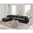 thumbnail image 1 of Rustic Manor Saniyah Charcoal Linen Sofa Chaise, 1 of 9