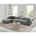 thumbnail image 1 of Rustic Manor Saniyah Grey Linen Sofa Chaise, 1 of 9