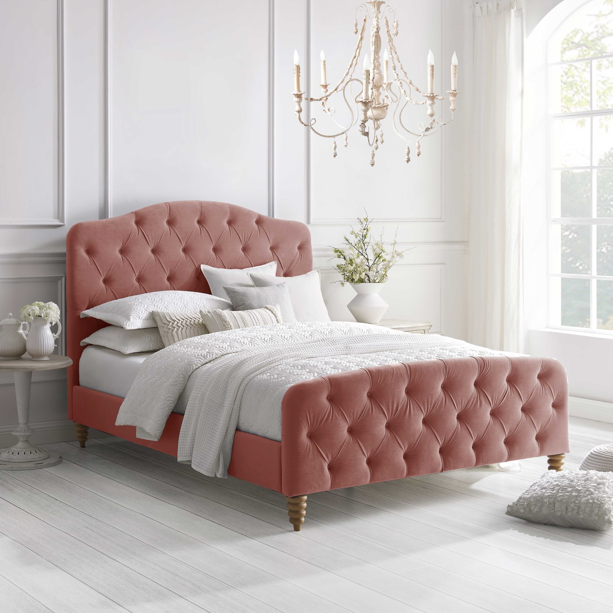Blush bed frame queen discount